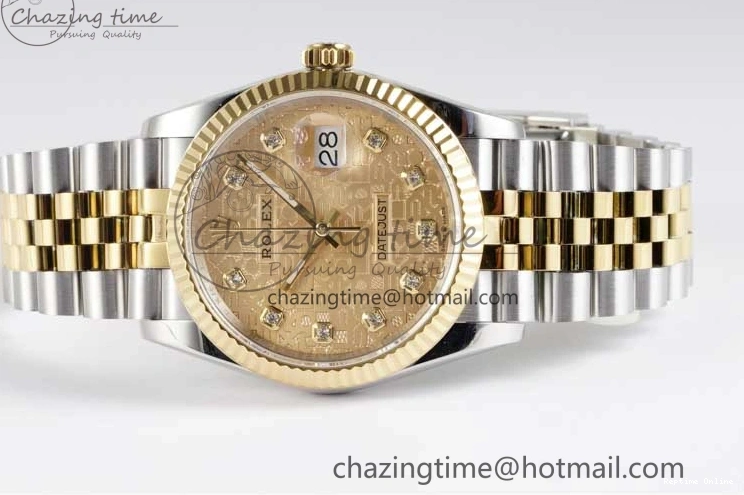 0110 Tailored DateJust 36mm DIWF 1:1 Best Edition 904L Steel Computer Dial Diamonds Markers on SS YG Jubilee Bracelet SA 2314